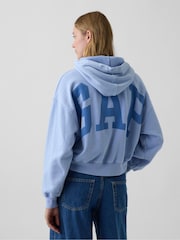 Azul claro - Gap Vintage Soft Crop Logo Hoodie - Imagen 4 de 5