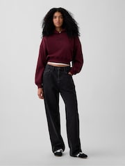 Burgunderrot - Gap VintageSoft Cropped Logo Hoodie - Bild 3 von 5
