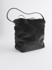 Black Faux Fur Hobo Bag - Image 2 of 6