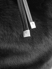 Black Faux Fur Hobo Bag - Image 3 of 6