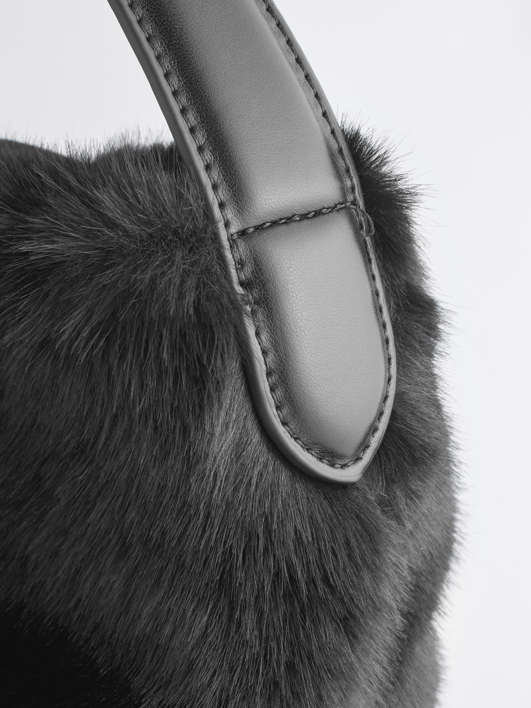 Black Faux Fur Hobo Bag