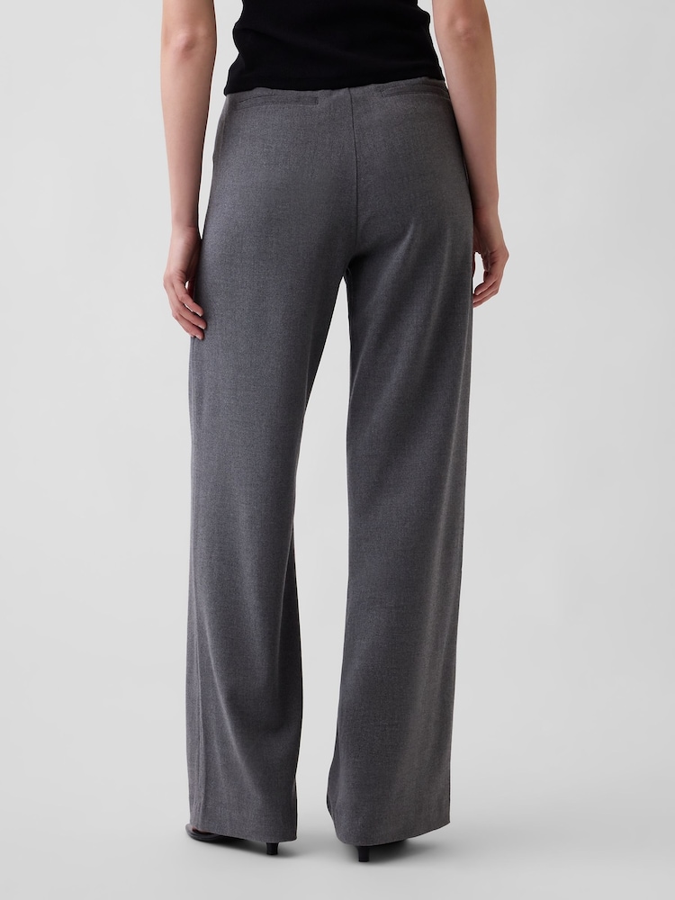 Gap Grey 365 High Waisted Brushed Twill Pleated Trousers - Image 2 of 5 Gap Grey 365 High Waisted Brushed Twill Pleated Trousers - Image 2 of 5