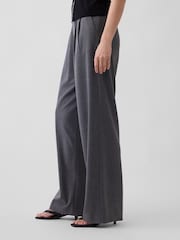 Gap Grey 365 High Waisted Brushed Twill Pleated Trousers - Image 3 of 5