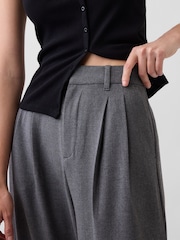 Gap Grey 365 High Waisted Brushed Twill Pleated Trousers - Image 5 of 5