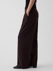Braun - Gap 365 Bundfaltenhose aus gebürstetem Twill mit hoher Taille - Bild 3 von 5