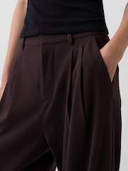 Braun - Gap 365 Bundfaltenhose aus gebürstetem Twill mit hoher Taille - Bild 4 von 5
