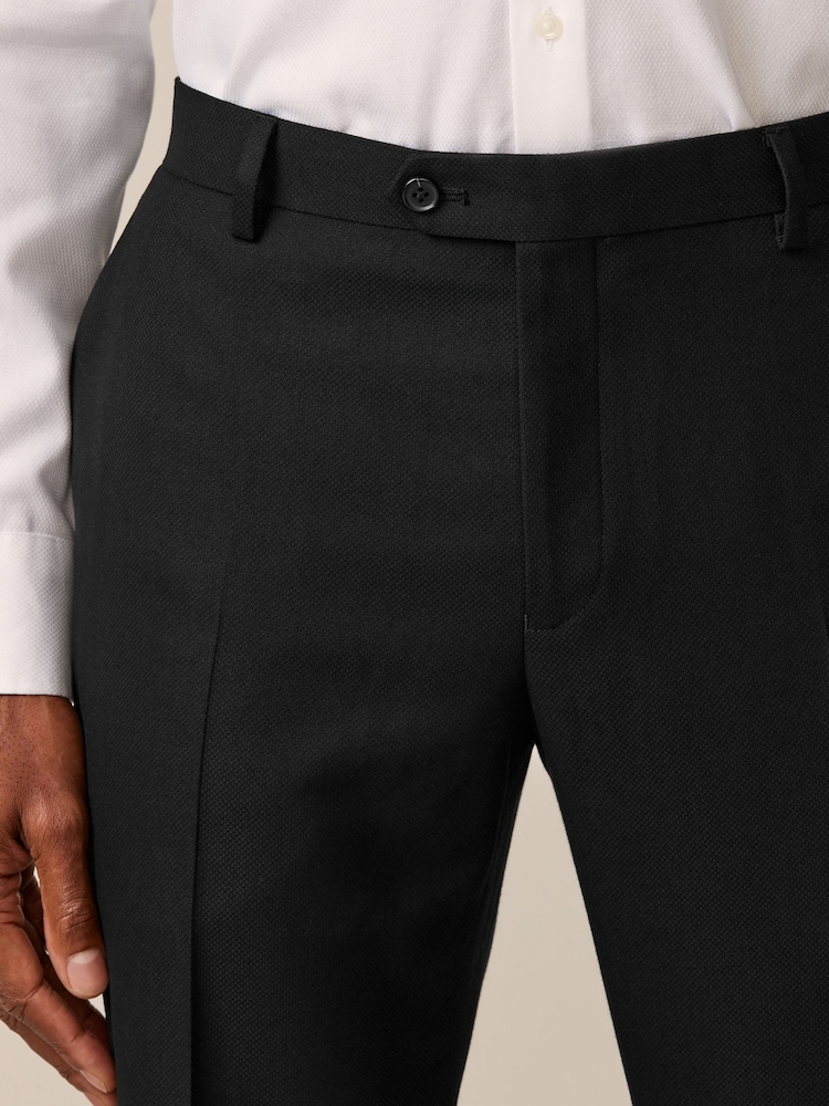 Zwart - Slim Fit - Kostuum met textuur: broek - Image 4 of 8