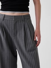 Graue Streifen - Gap 365 Bundfaltenhose aus gebürstetem Twill mit hoher Taille - Bild 4 von 5