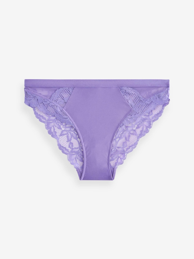 Purple/White High Leg Lace Knickers 2 Pack - Image 7 of 7 Purple/White High Leg Lace Knickers 2 Pack - Image 7 of 7