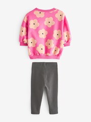 Pink Crew Sweatshirt and Leggings Set (3mths-7yrs) - Image 6 of 7