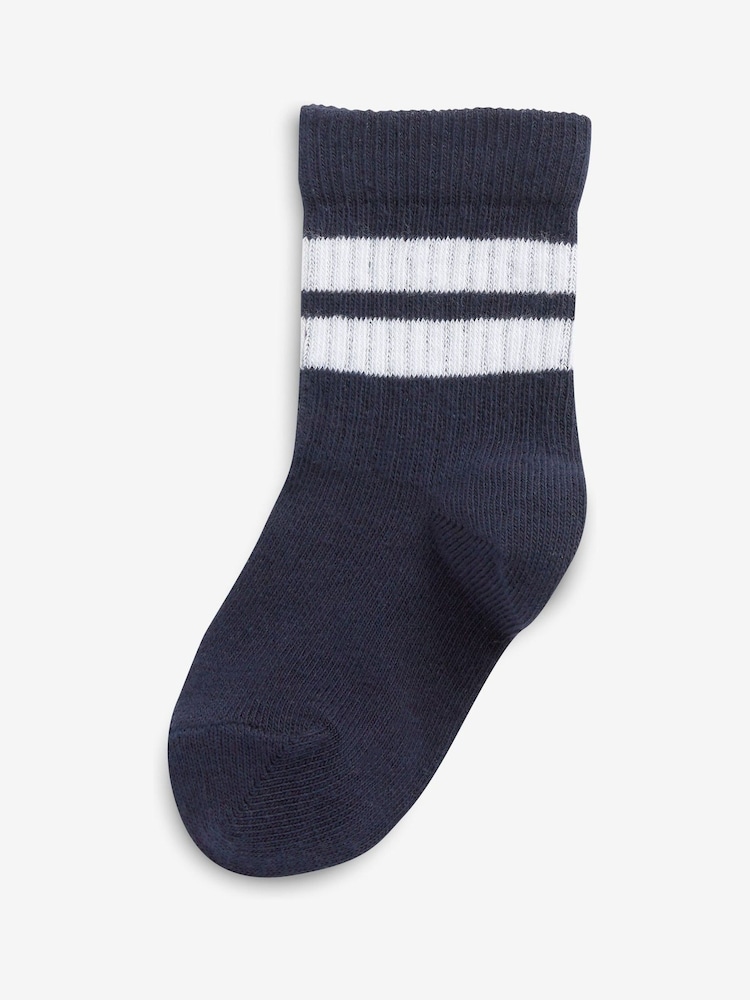 Bright Cushioned Footbed Cotton Rich Ribbed Tipped Socks 5 Pack - Image 3 of 7