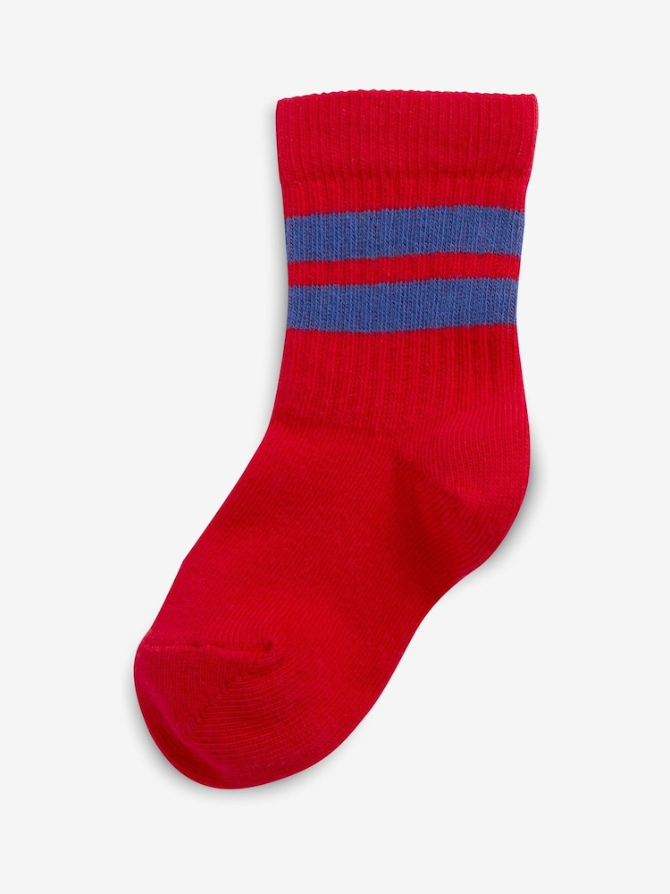 Bright Cushioned Footbed Cotton Rich Ribbed Tipped Socks 5 Pack - Image 4 of 7
