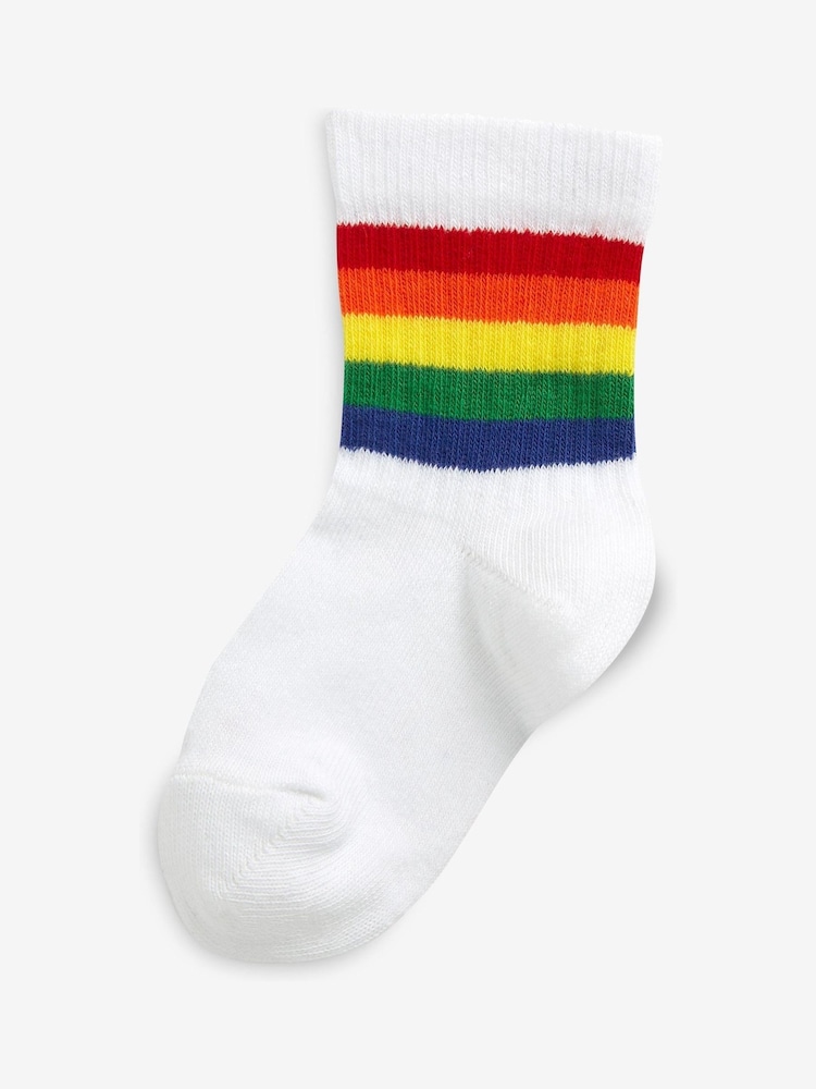 Bright Cushioned Footbed Cotton Rich Ribbed Tipped Socks 5 Pack - Image 5 of 7