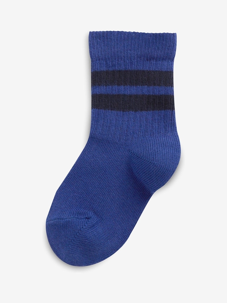 Bright Cushioned Footbed Cotton Rich Ribbed Tipped Socks 5 Pack - Image 6 of 7