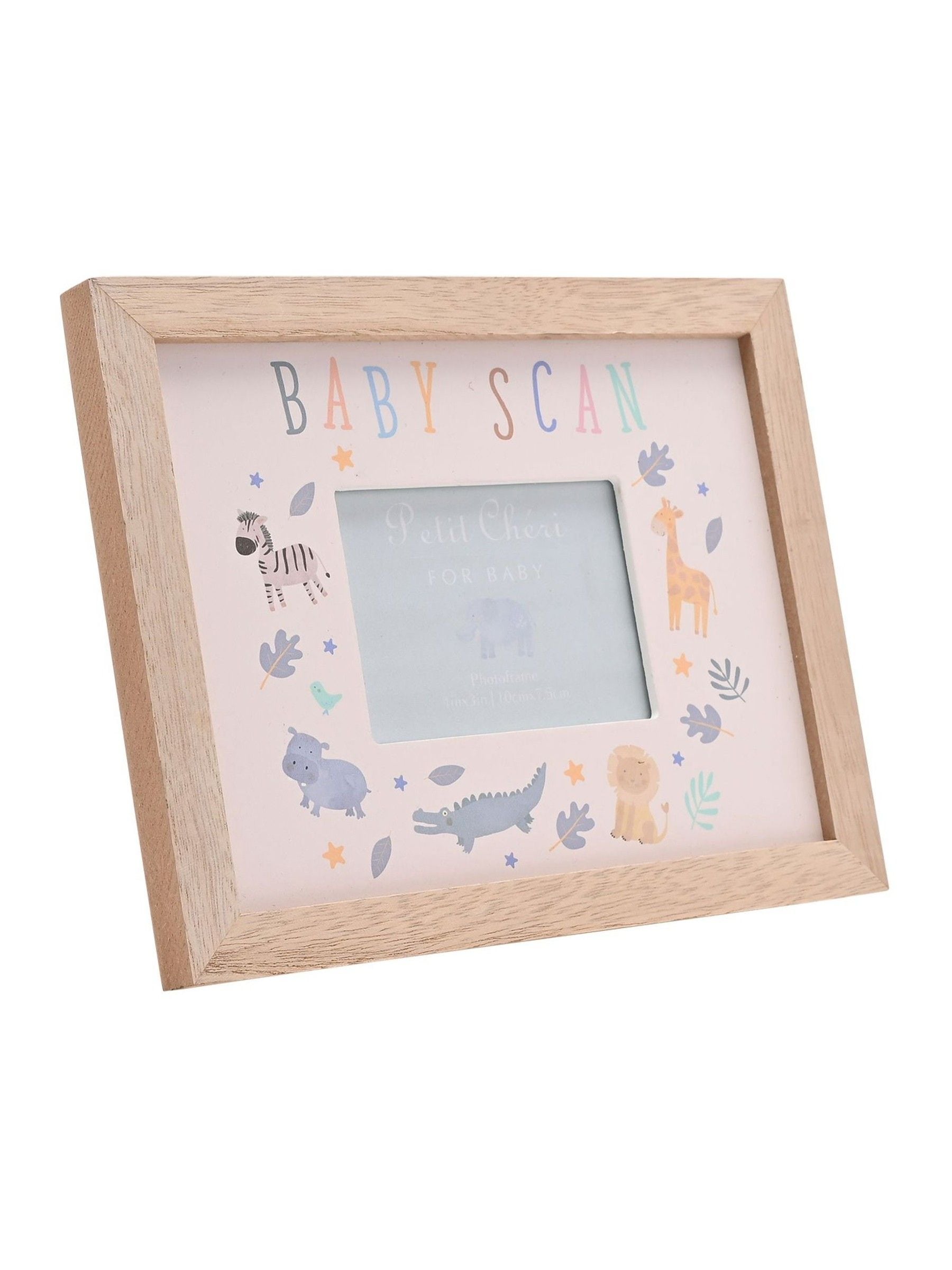 Petit Cheri Collection Unisex Infant White Widdop Animal Border Baby Scan Frame 4 X 3
