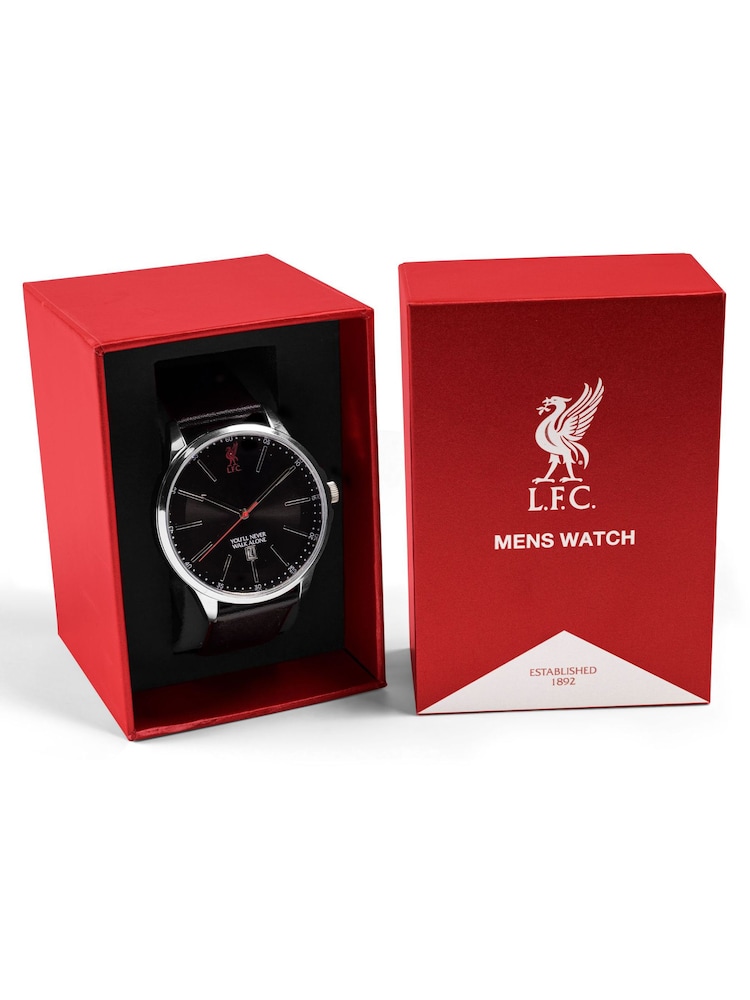 Peers Hardy Black Liverpool Football Club Adult Silver Sleek Watch with Strap - Image 3 of 3 Peers Hardy Black Liverpool Football Club Adult Silver Sleek Watch with Strap - Image 3 of 3