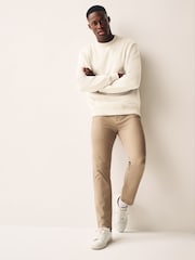 Ecru White Regular Fit Jersey Cotton Rich Crew Sweatshirt - Image 3 of 8