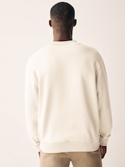 Ecru White Regular Fit Jersey Cotton Rich Crew Sweatshirt - Image 4 of 8