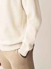 Ecru White Regular Fit Jersey Cotton Rich Crew Sweatshirt - Image 5 of 8