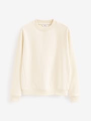 Ecru White Regular Fit Jersey Cotton Rich Crew Sweatshirt - Image 6 of 8
