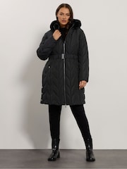 Evans Premium Faux Fur Parka Coat - Kuva 1 / 5