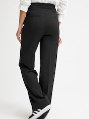 Black Ponte Button Wide Leg Trousers - Image 3 of 6