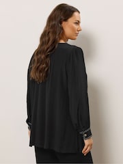 Evans Black Stitch Detail Blouse - Image 3 of 4