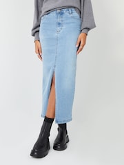 Threadbare Light Blue Denim Maxi Skirt - Image 5 of 8