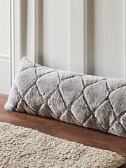 Catherine Lansfield Silver Cosy Diamond Fleece Draught Excluder - Image 1 of 3