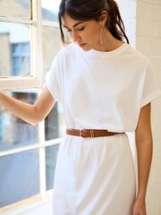 White Short Sleeve Maxi T-Shirt Dress - Image 4 of 4
