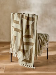 French Connection Natural Sundial Printed Throw - Image 2 of 4