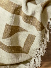 French Connection Natural Sundial Printed Throw - Image 4 of 4