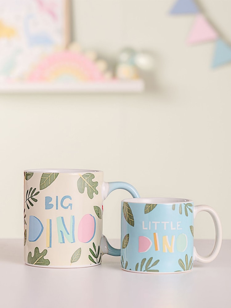 Widdop Multicoloured Dinosaur Mug Set "Big Dino" & "Little Dino - Image 1 of 6