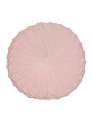Laura Ashley Velvet Blush Pink Round Rosanna Cushion - Image 4 of 4