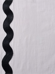 Rockett St George Cream Pencil Pleat Scallop Embroidered Curtain - Image 3 of 3