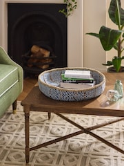 Nina Campbell Blue Seagrass Single Bowl Storage Basket - Image 1 of 4