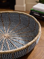 Nina Campbell Blue Seagrass Single Bowl Storage Basket - Image 2 of 4
