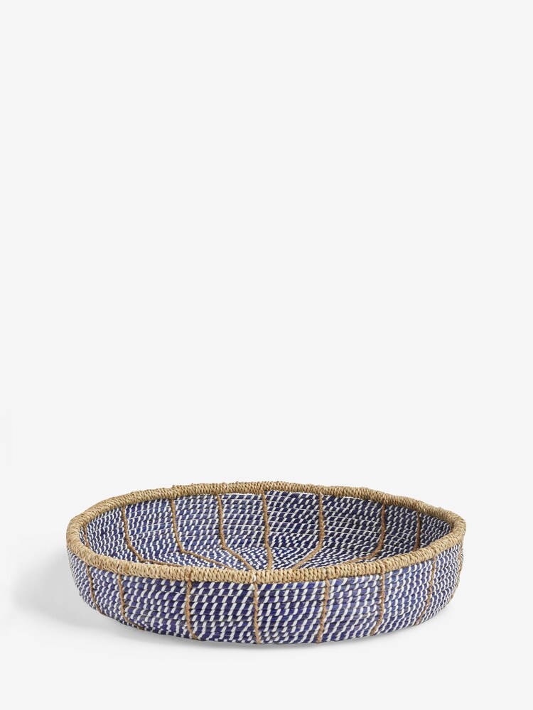 Nina Campbell Blue Seagrass Single Bowl Storage Basket - Image 3 of 3