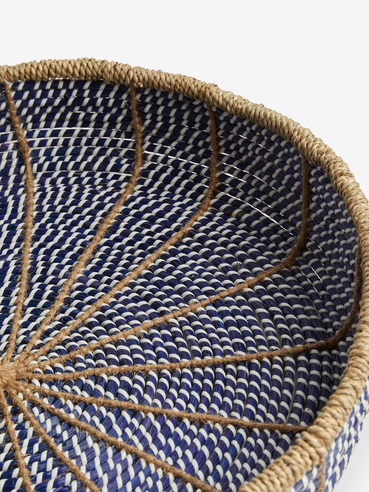 Nina Campbell Blue Seagrass Single Bowl Storage Basket - Image 4 of 4