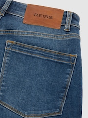 Reiss Mid Blue Addie Tall Cotton-Lyocell Wide-Leg Jeans - Image 7 of 8