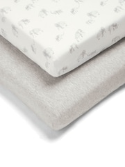 Mamas & Papas x Laura Ashley 2 Pack Grey 100% Cotton Gingham Fitted Cot Bed Sheets - Image 1 of 3