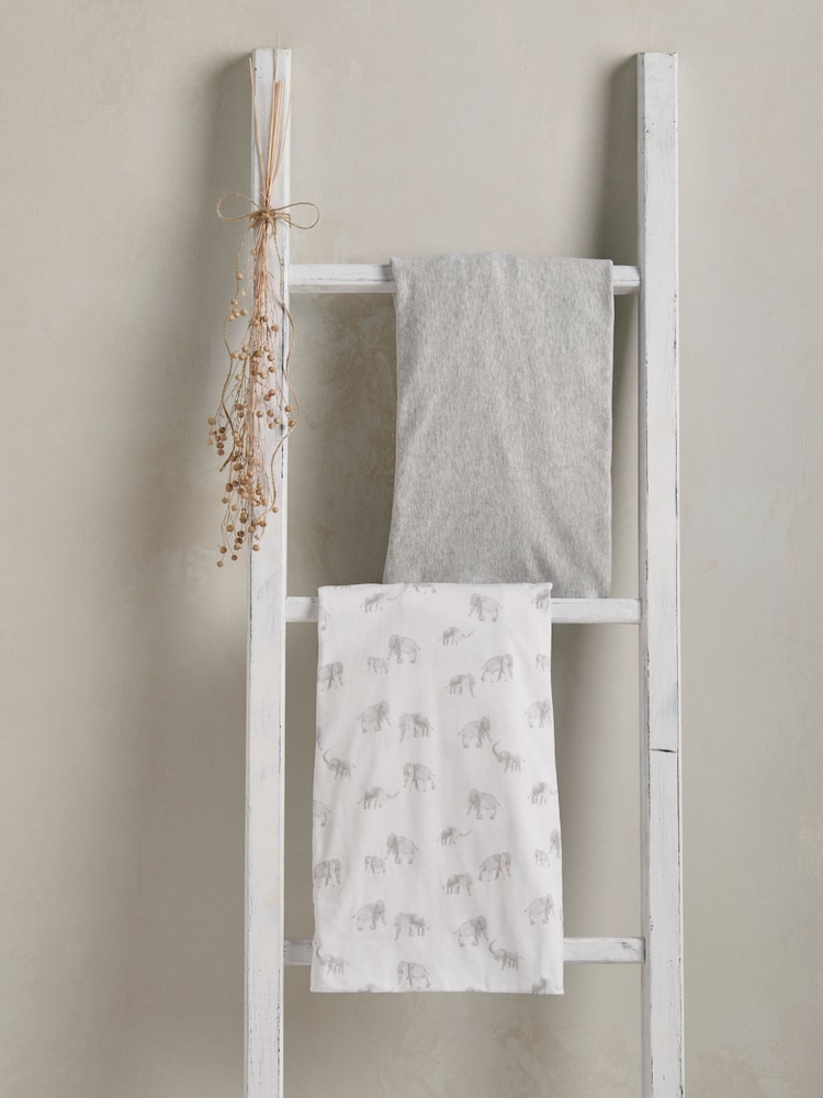 Mamas & Papas x Laura Ashley 2 Pack Grey 100% Cotton Gingham Fitted Cot Bed Sheets - Image 2 of 3