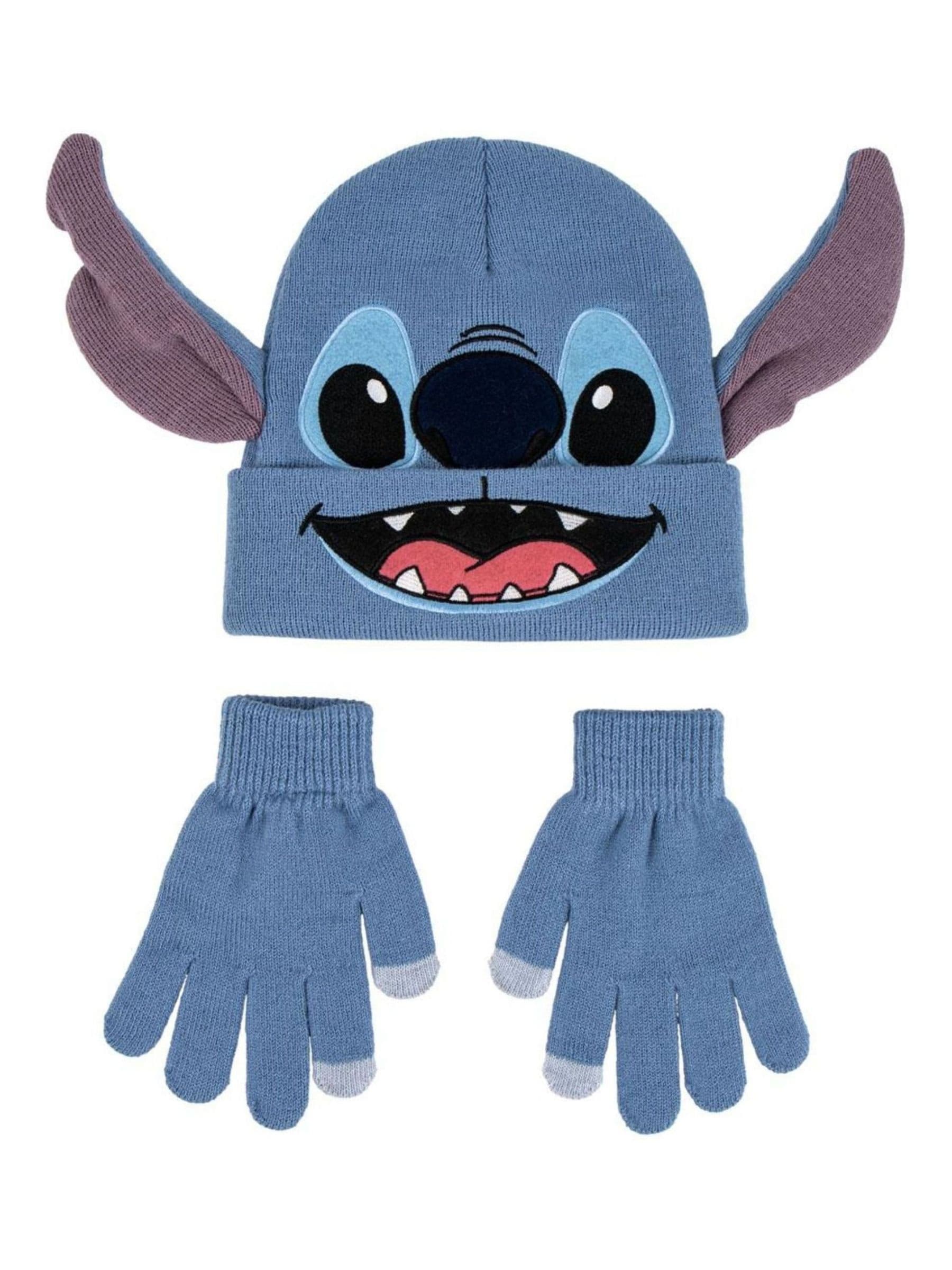 Peers Hardy Women's Blue Disney Stitch Hat & Gloves Character Set For Perfect Outdoors Play - Image 3