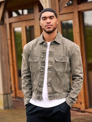 Neutral Wash Denim Trucker Jacket - Image 1 of 10