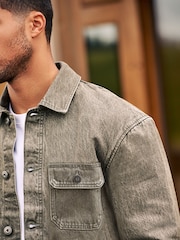 Neutral Wash Denim Trucker Jacket - Image 5 of 10