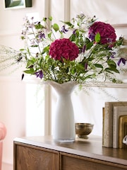 Nina Campbell White Fluted Large Flower Vase - Image 1 of 5