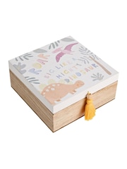 Widdop White Dinosaur Keepsake Storage Box Roar - Image 1 of 4