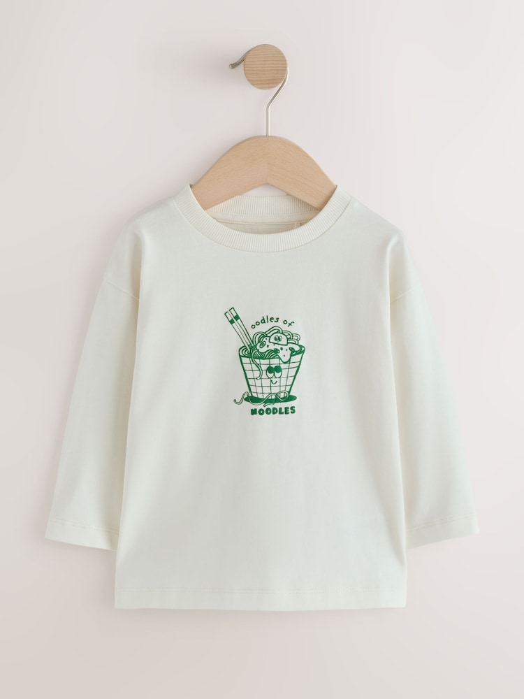 Nouilles à la crème - T-shirt à manches longues avec motif au dos (3mois-10ans) - Image 1 de 4 Nouilles à la crème - T-shirt à manches longues avec motif au dos (3mois-10ans) - Image 1 de 4