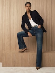 Reiss Mid Blue Andi Tall High-Rise Bootcut Jeans - Image 1 of 9