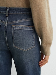 Reiss Mid Blue Andi Tall High-Rise Bootcut Jeans - Image 5 of 9